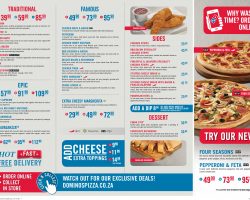 Domino S Pizza Menu Promotions South Africa