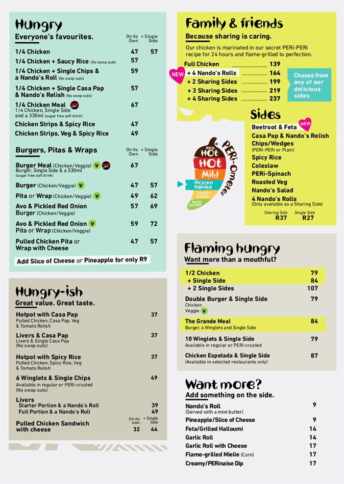 Nando's Menu Prices &amp; Specials