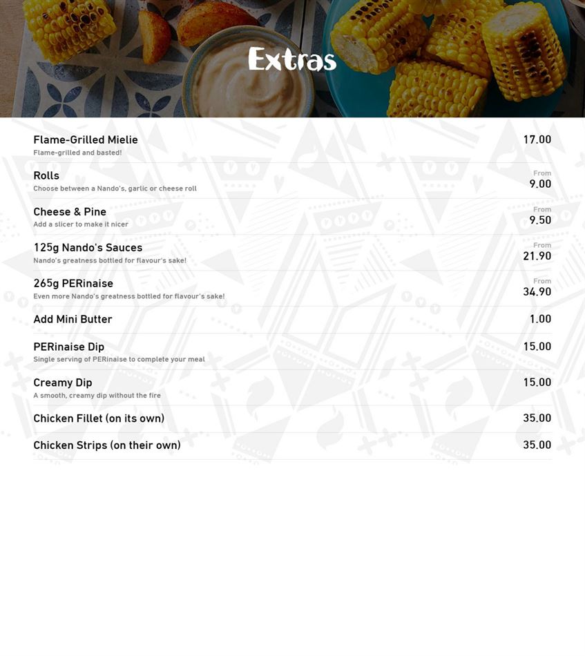 Nando's Menu Prices &amp; Specials