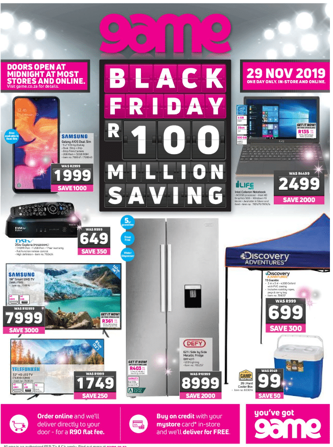 Game Black Friday Specials & Deals 2020 - R100 Million Saving