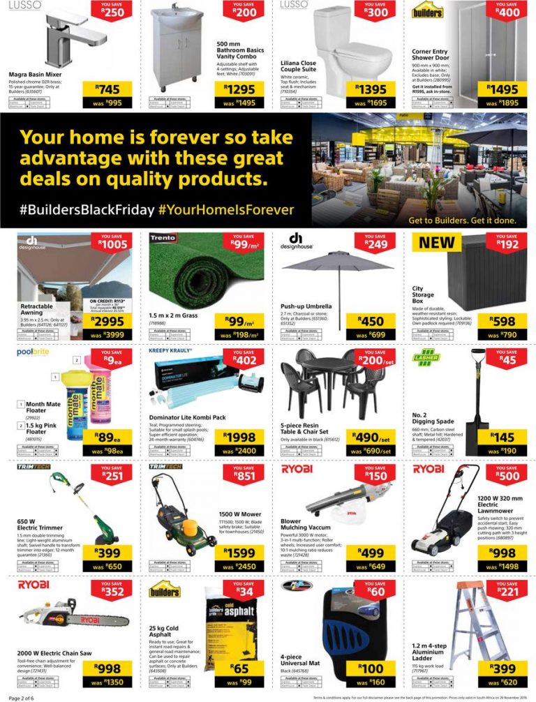 Builders Warehouse Black Friday Specials 2020