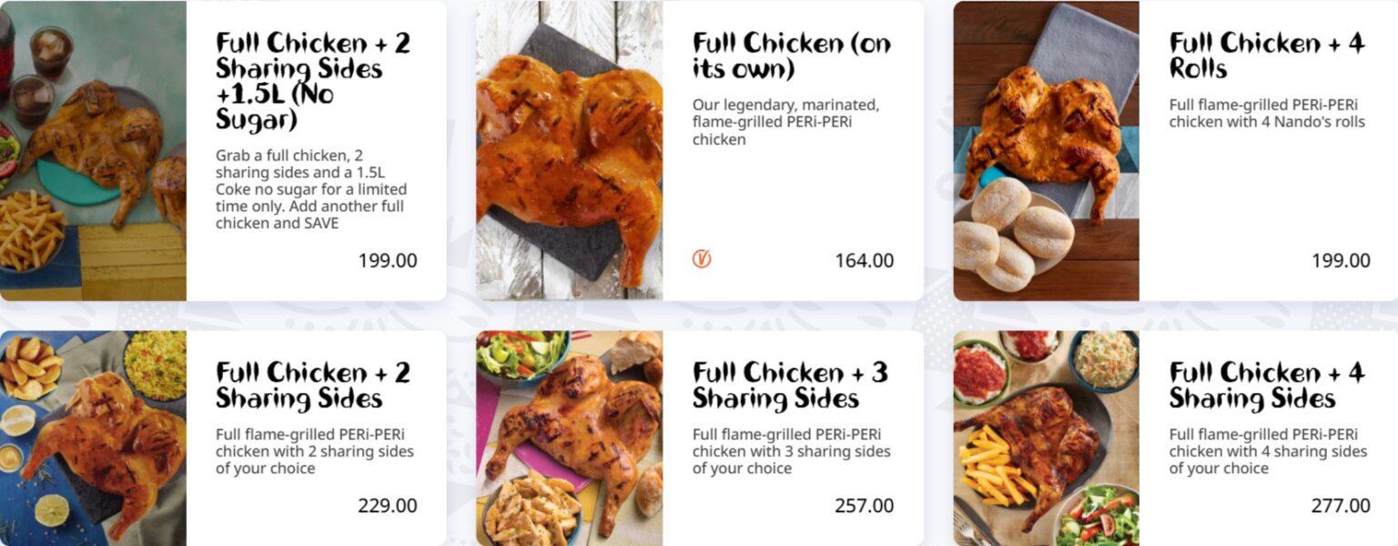 Nando's Menu and Prices South Africa