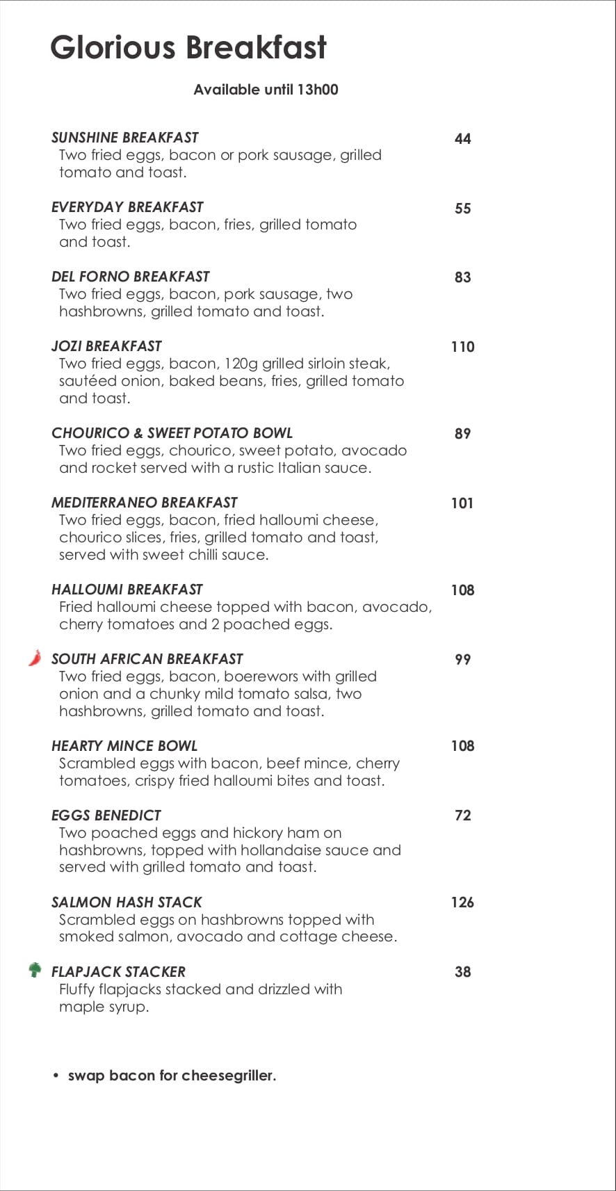 Del Forno Menu and Prices