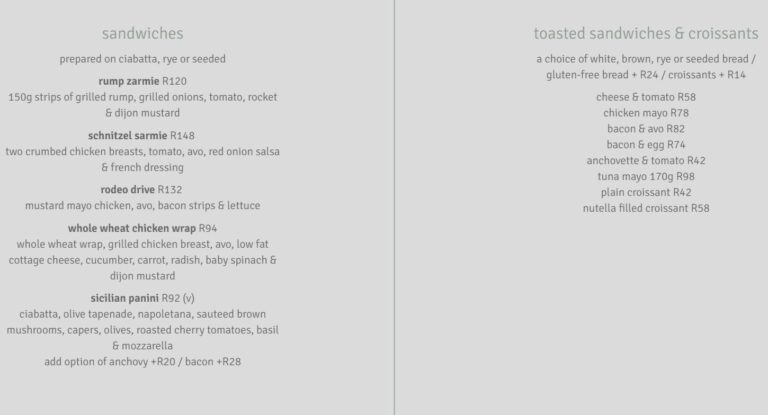Tashas Menu And Prices 2022 South Africa
