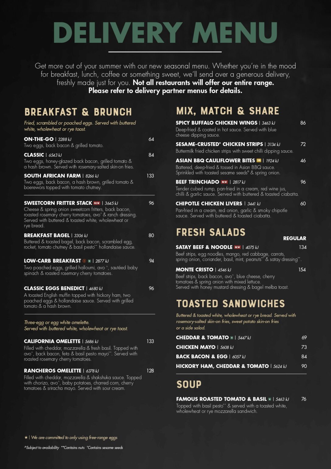 Mugg & Bean Menu Prices Breakfast, Lunch and Burgers