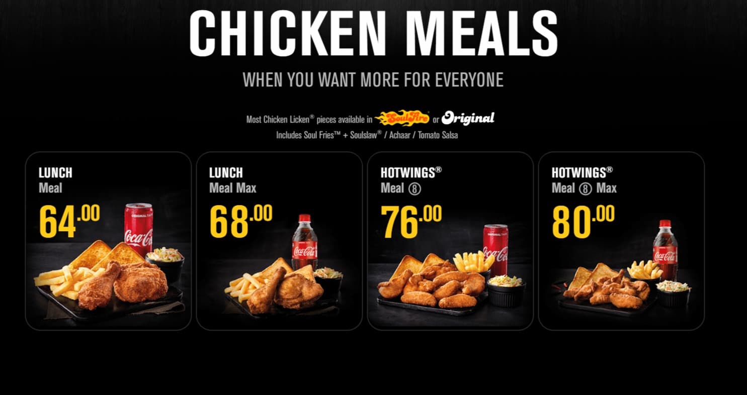 Chicken Licken Menu and Prices 2022